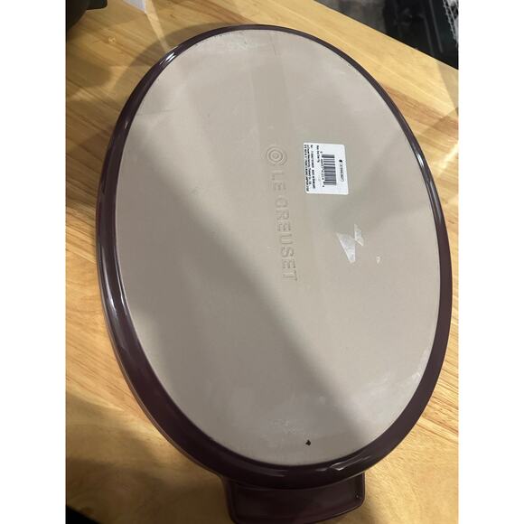 Le Creuset Stoneware Oval Casserole Baking Dish 36cm / 3.75qt Rare Retired - FIG - Picture 3 of 3